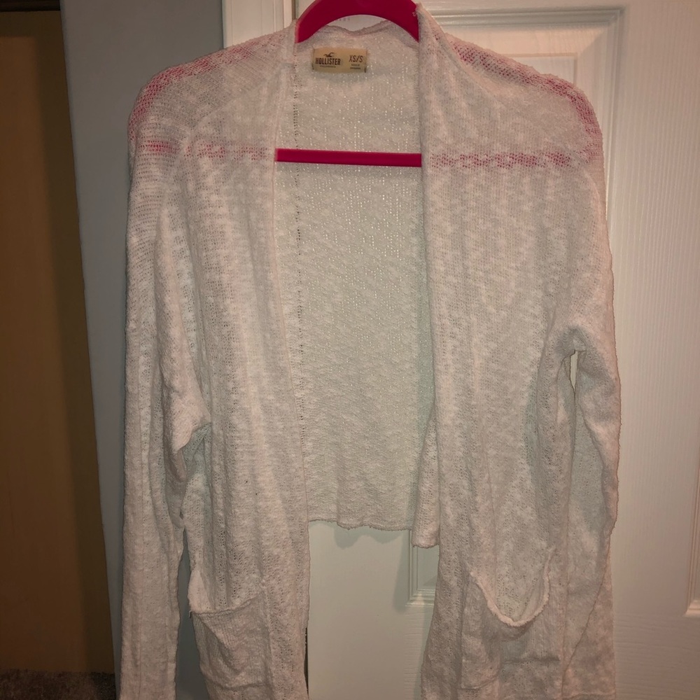 White hollister cardigan
